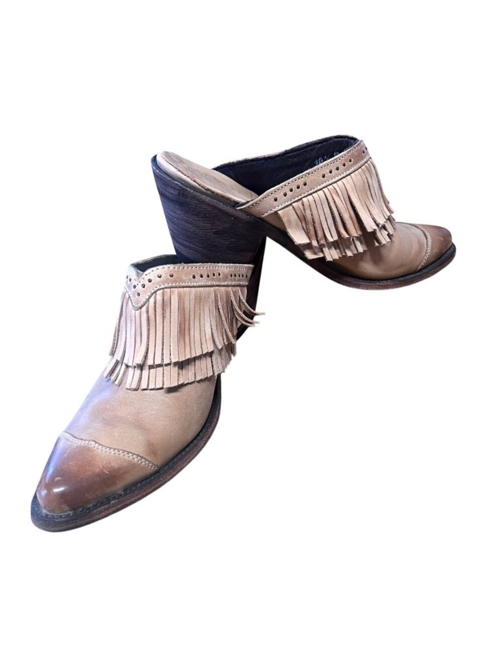 OLD GRINGO mules, size 10.5, leather, fringe, made in Mexico, - Picture 8 of 11